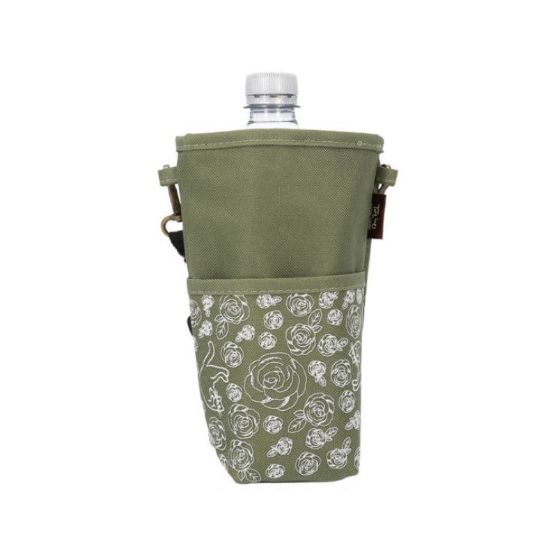 タルティーヌ ボトルショルダー バラと猫/カーキ